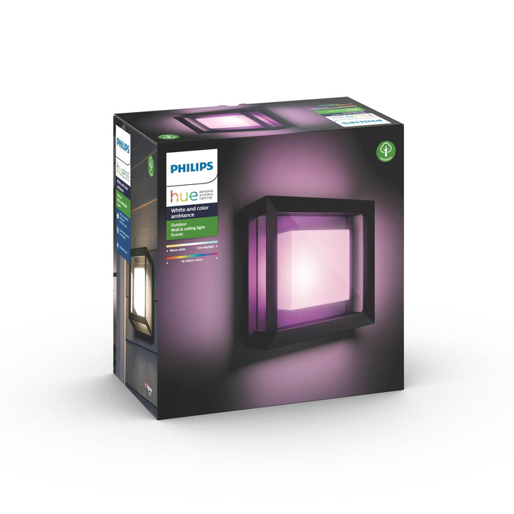 Philips Hue Econic utendørs vegg/tak 3 white ambiance & color luminairs-Utebelysning vegg veggskjold-Philips Hue-Svart-915005731901-Lightup.no