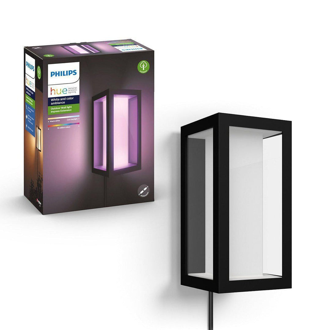 Philips Hue Imress vegglampe utendørs white and color ambiance - Svart-Utebelysning vegg veggskjold-Philips Hue-Svart-915005842101-Lightup.no