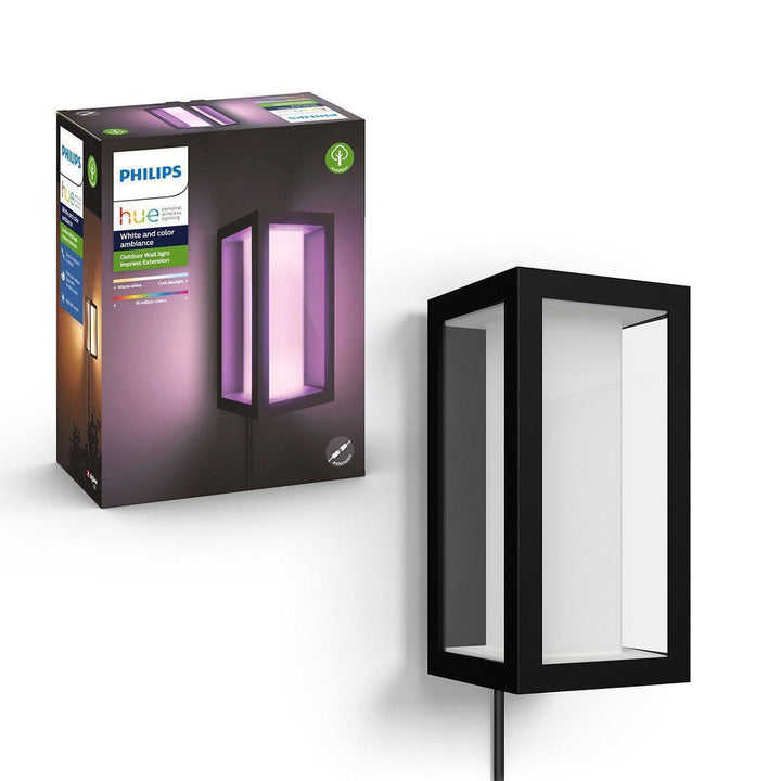 Philips Hue Imress vegglampe utendørs white and color ambiance - Svart-Utebelysning vegg veggskjold-Philips Hue-Svart-915005842101-Lightup.no