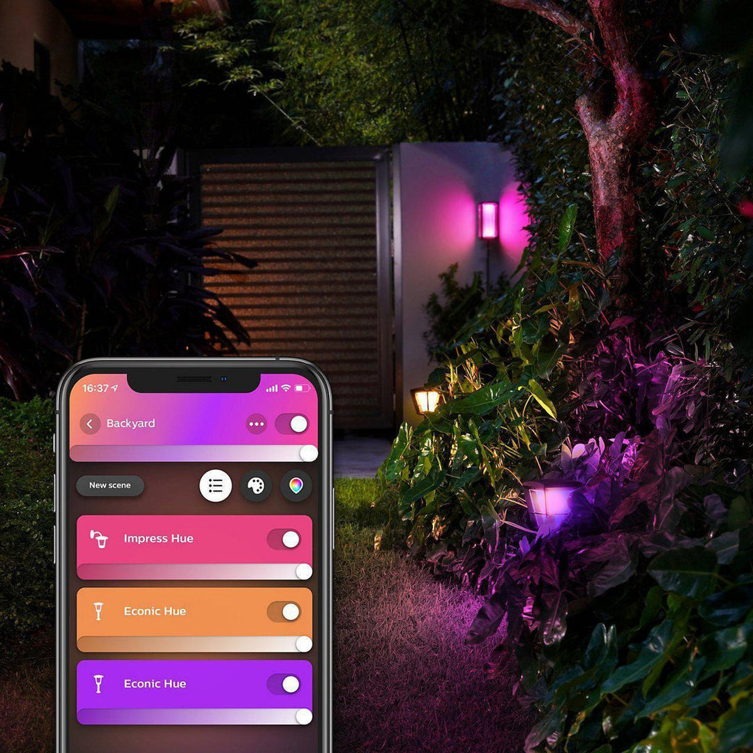 Philips Hue Imress vegglampe utendørs white and color ambiance - Svart-Utebelysning vegg veggskjold-Philips Hue-Svart-915005842101-Lightup.no