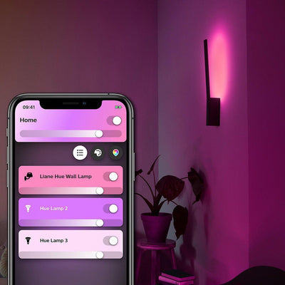 Philips Hue Liane vegglampe white and color ambiance - Svart-Vegglamper-Philips Hue-929003053101-Lightup.no