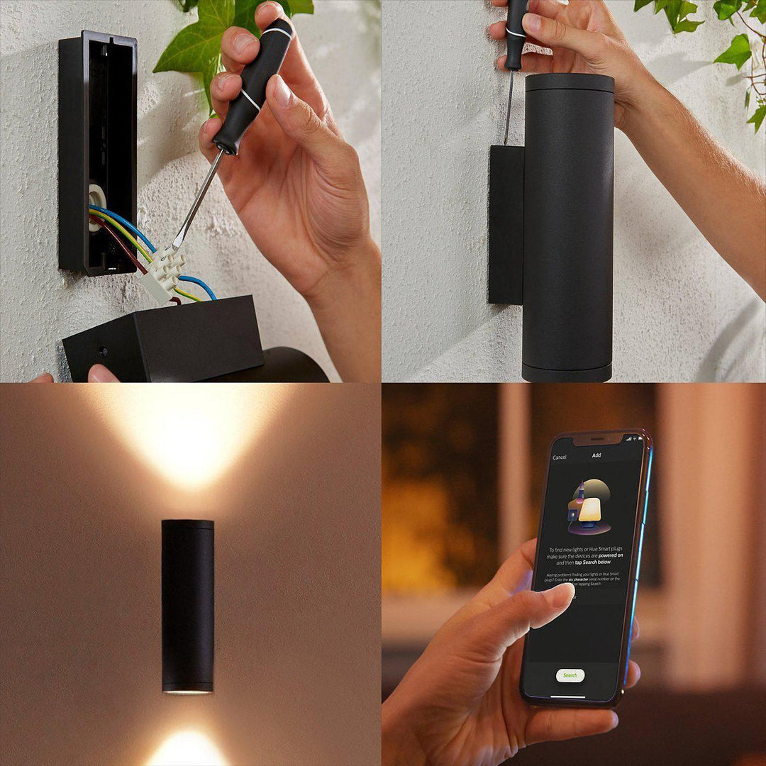 Philips Hue Outdoor Appear Vegglampe Colore and White ambiance - Sport-Utebelysning vegg opp og ned-Philips Hue-Svart-915005842801-Lightup.no