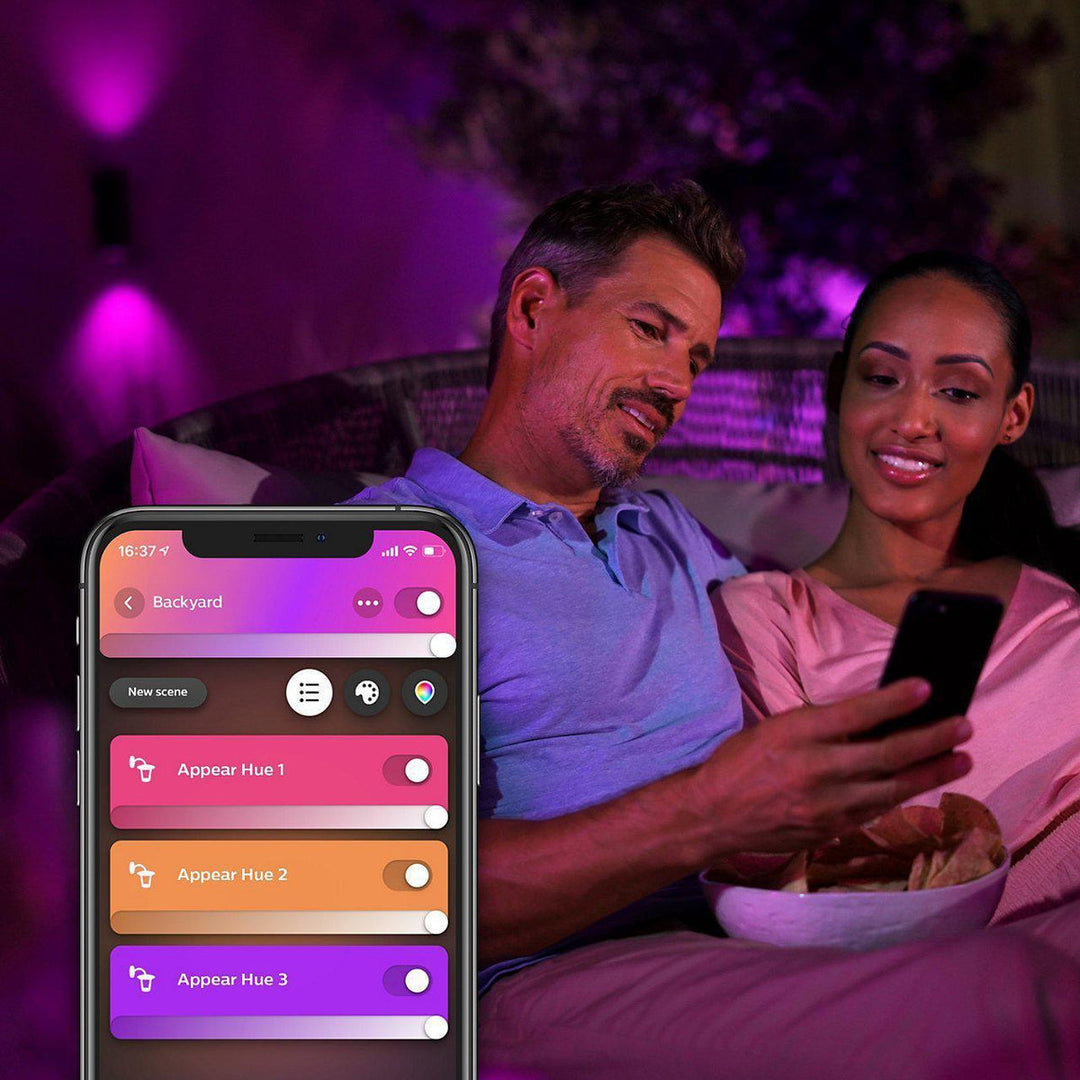Philips Hue Outdoor Appear Vegglampe Colore and White ambiance - Sport-Utebelysning vegg opp og ned-Philips Hue-Svart-915005842801-Lightup.no