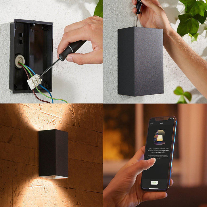 Philips Hue Outdoor Resonate Vegglampe - Svart-Utebelysning vegg opp og ned-Philips Hue-Svart-915005842901-Lightup.no