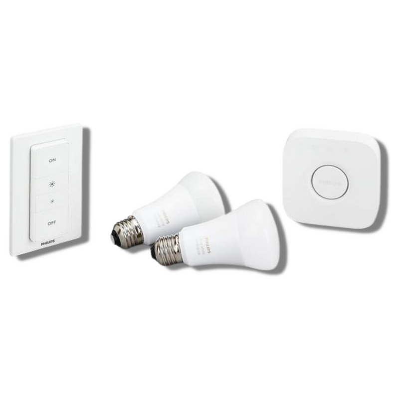 Philips Hue startsett E27 2 lyspærer, bryter og bridge - White ambiance-Smartpærer E27-Philips Hue-929002468406-Lightup.no