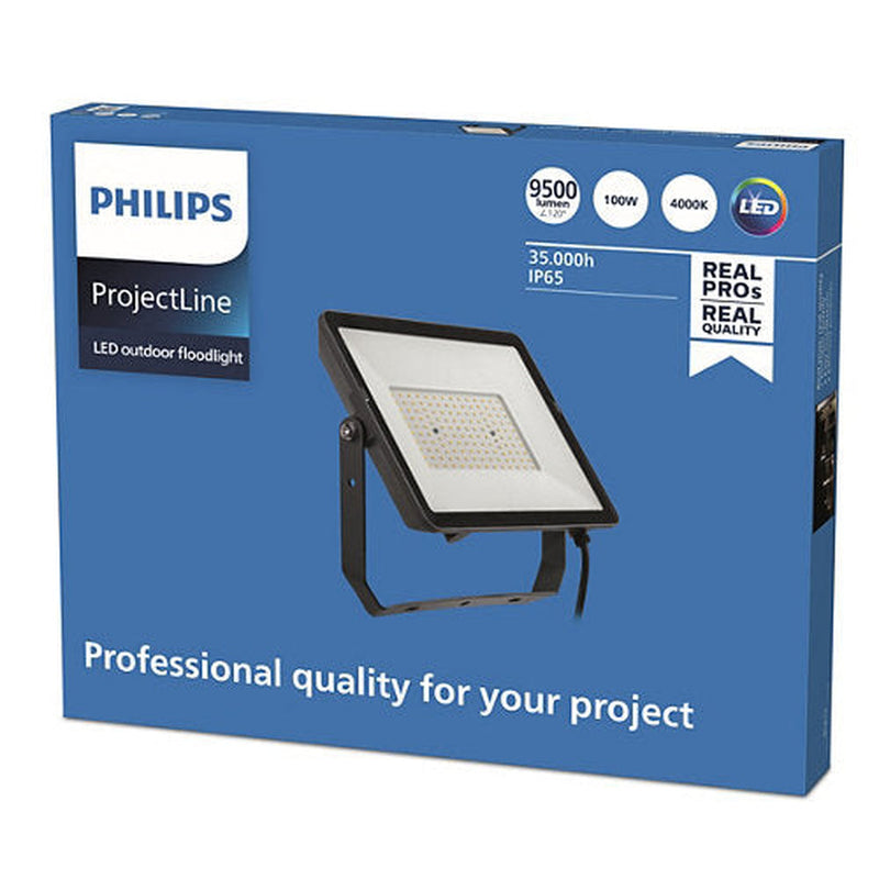 Philips ProjectLine lyskaster utendørs 100W 4000K IP65 - Svart-Utebelysning lyskaster-Philips-911401863984-Lightup.no