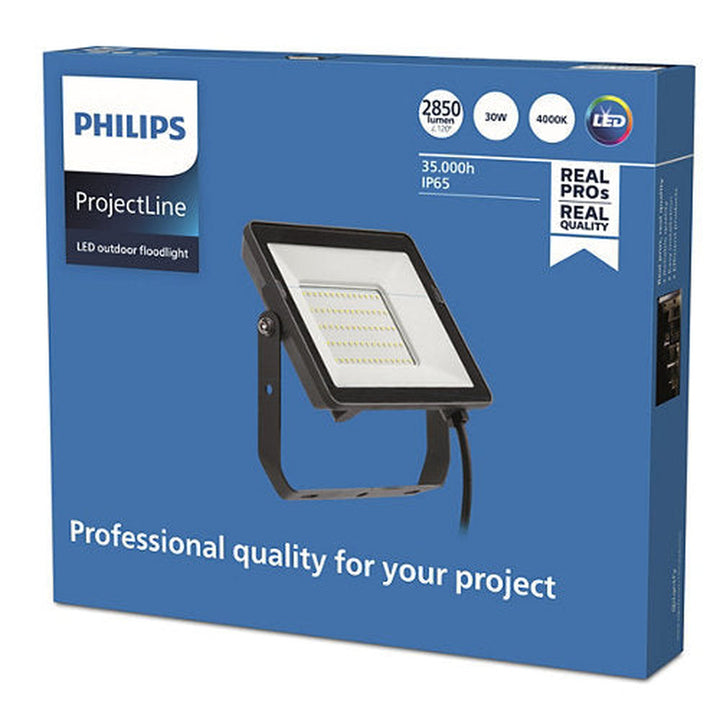 Philips ProjectLine lyskaster utendørs 30W 4000K IP65 - Svart-Utebelysning lyskaster-Philips-911401863584-Lightup.no