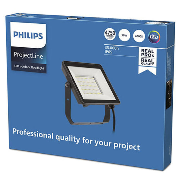 Philips ProjectLine lyskaster utendørs 50W 4000K IP65 - Svart-Utebelysning lyskaster-Philips-911401863784-Lightup.no