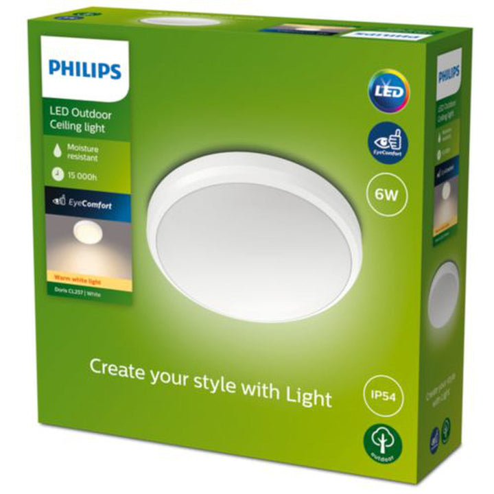 Philips Python taklampe utendørs IP54 6W LED - Hvit-Utebelysning taklampe-Philips-929003191001-Lightup.no