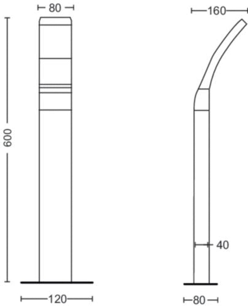 Philips Splay pullert 60 cm utendørs IP44 12W LED - Antrasitt-Utebelysning pullert-Philips-929003189001-Lightup.no