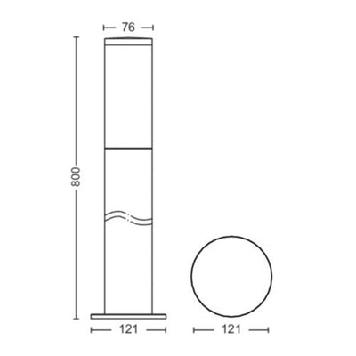 Philips Utrecht pullert 80 cm utendørs IP44 E27 - Antrasitt-Utebelysning pullert-Philips-929003187601-Lightup.no