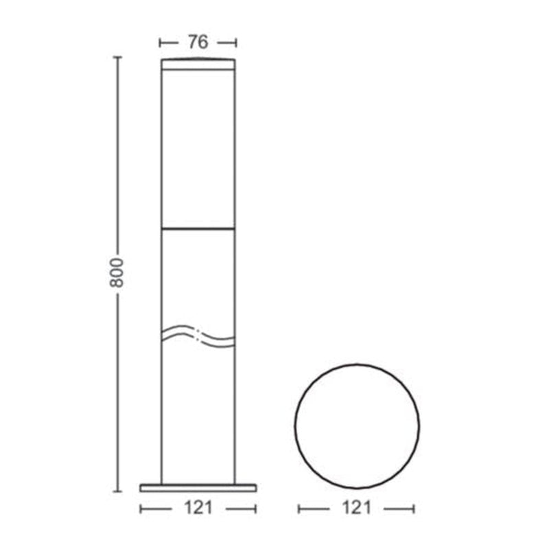 Philips Utrecht pullert 80 cm utendørs IP44 E27 - Antrasitt-Utebelysning pullert-Philips-929003187601-Lightup.no