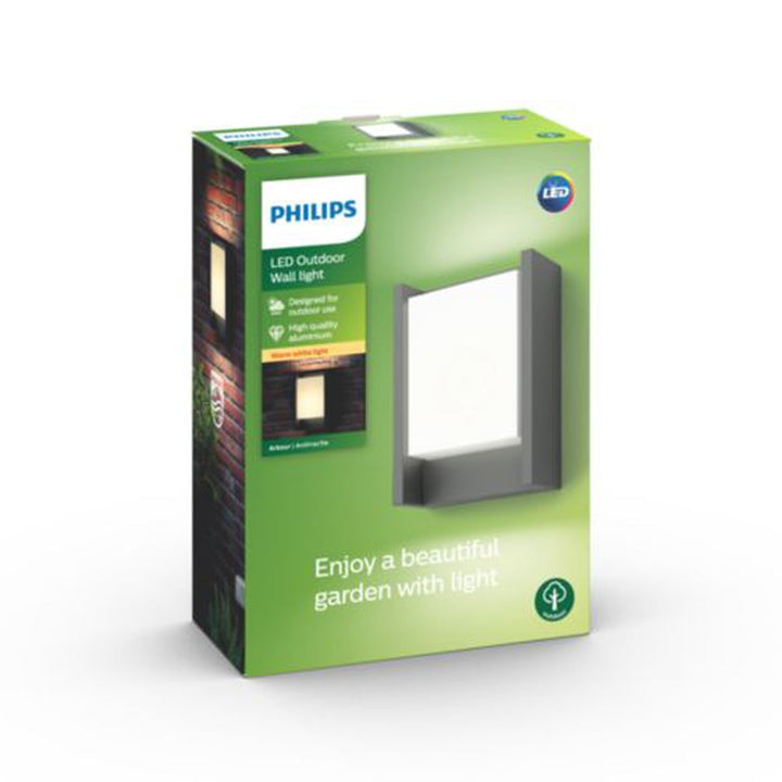Philips myGarden Arbour vegglampe utendørs 6W IP44 - Antrasitt-Utebelysning vegg veggskjold-Philips-Antrasitt-915005193801-Lightup.no