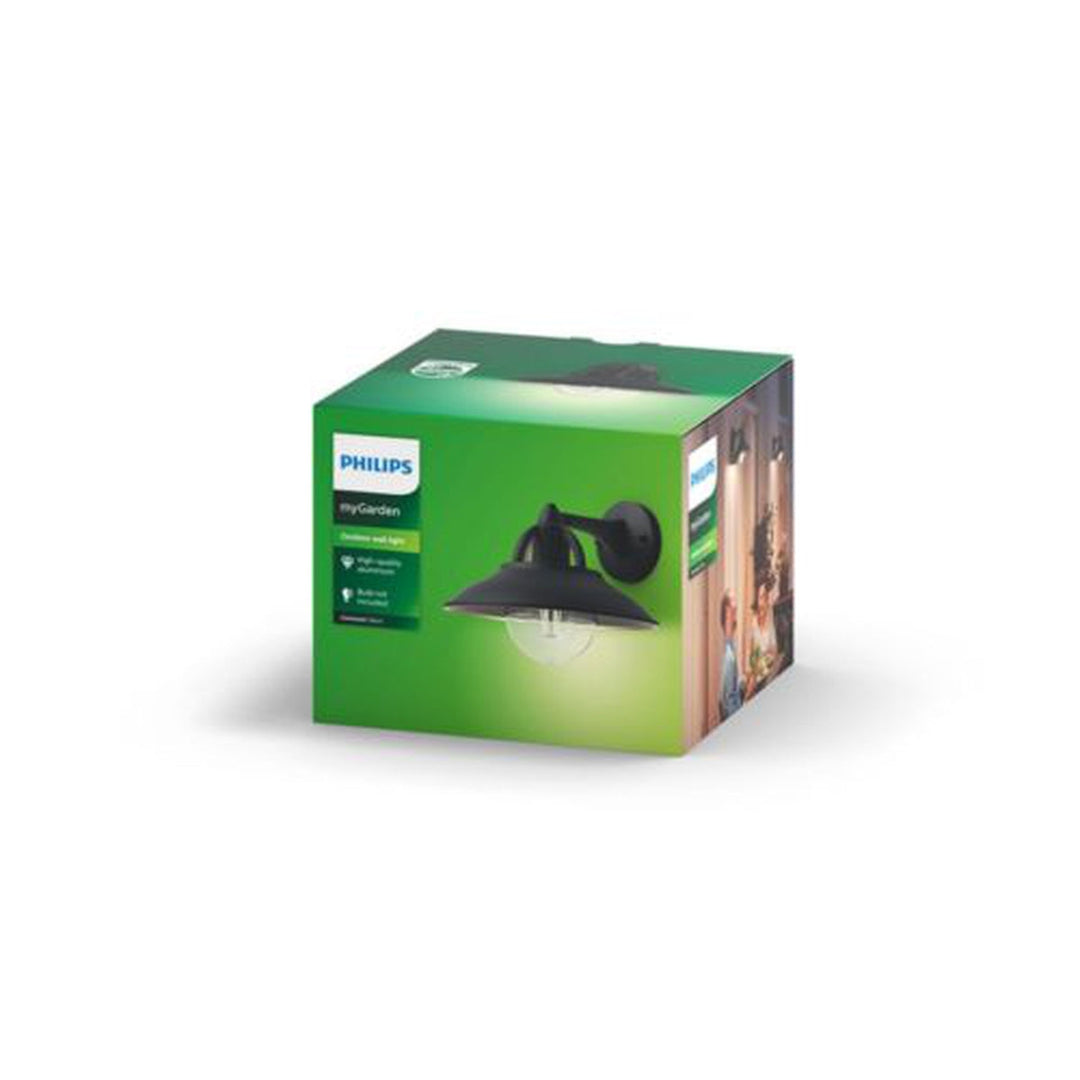 Philips myGarden Cormorant vegglampe utendørs IP44 - Svart-Utebelysning vegg klassisk-Philips-Svart-915005553301-Lightup.no