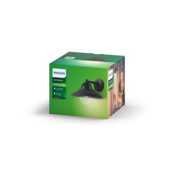 Philips myGarden Cormorant vegglampe utendørs IP44 - Svart-Utebelysning vegg klassisk-Philips-Svart-915005553301-Lightup.no