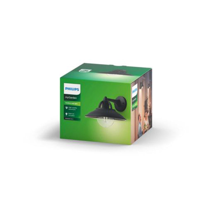 Philips myGarden Cormorant vegglampe utendørs IP44 - Svart-Utebelysning vegg klassisk-Philips-915005553301-Lightup.no