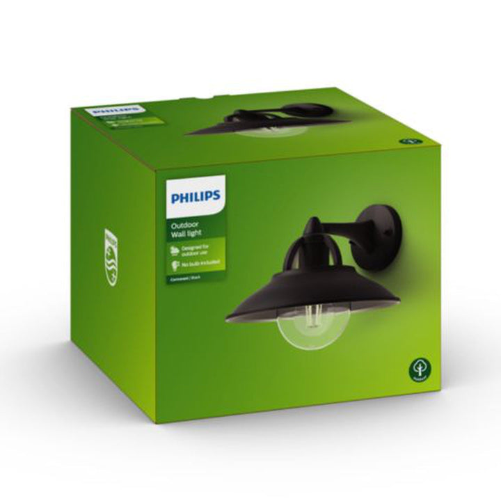 Philips myGarden Cormorant vegglampe utendørs IP44 - Svart-Utebelysning vegg klassisk-Philips-915005553301-Lightup.no