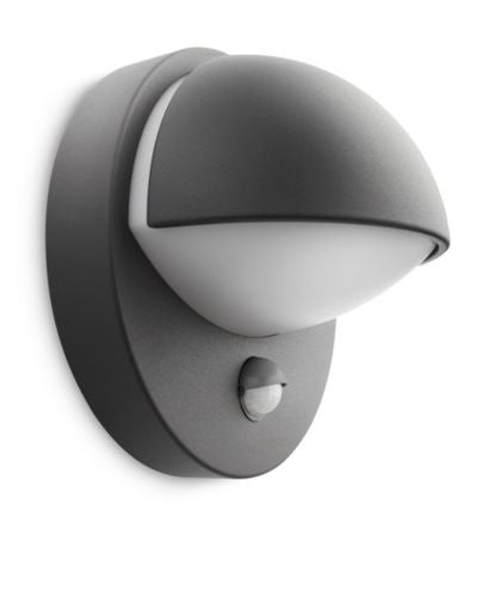 Philips myGarden Juni vegglampe utendørs IP44 E27 m/sensor - Antrasitt-Utebelysning vegg klassisk-Philips-Antrasitt-915002146003-Lightup.no