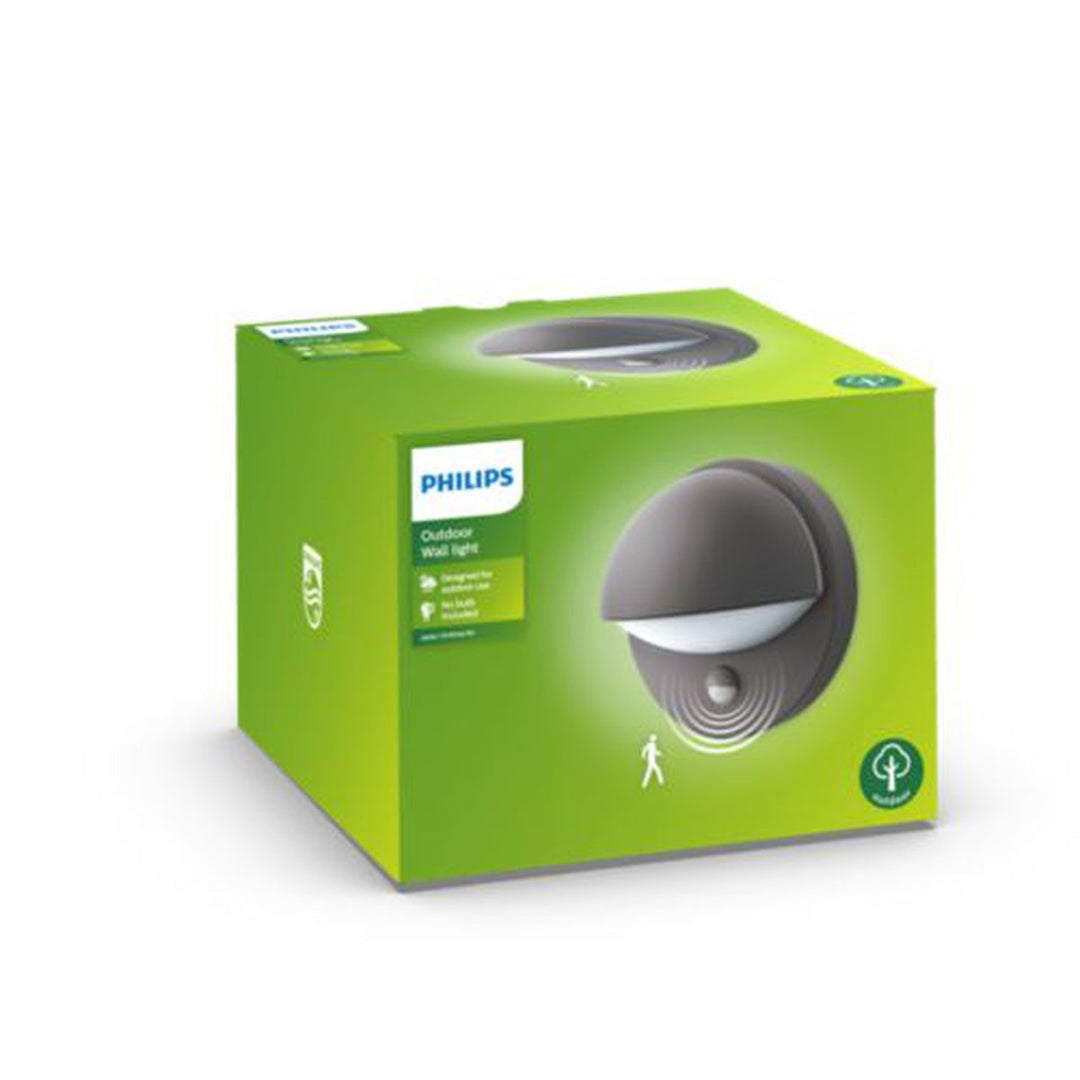 Philips myGarden Juni vegglampe utendørs IP44 E27 m/sensor - Antrasitt-Utebelysning vegg klassisk-Philips-Antrasitt-915002146003-Lightup.no