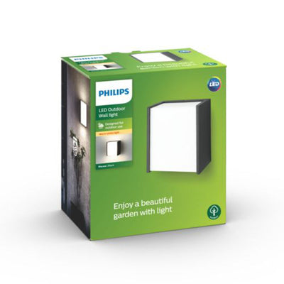Philips myGarden Macaw vegglampe utendørs IP44 3W LED - Svart-Utebelysning vegg veggskjold-Philips-915004435001-Lightup.no