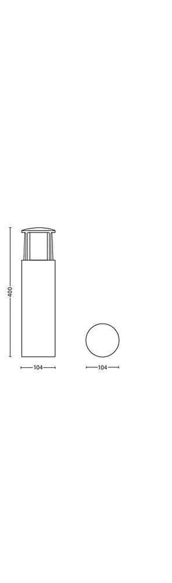 Philips myGarden Stock LED pullert mini, antrasitt-Utebelysning pullert-Philips-Grå-915005194601-Lightup.no