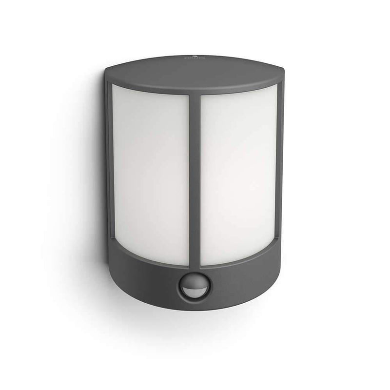Philips myGarden Stock LED vegglampe m/sensor, antrasitt-Utebelysning vegg veggskjold-Philips-915005194501-Lightup.no