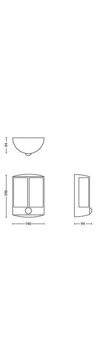 Philips myGarden Stock LED vegglampe m/sensor, antrasitt-Utebelysning vegg veggskjold-Philips-915005194501-Lightup.no