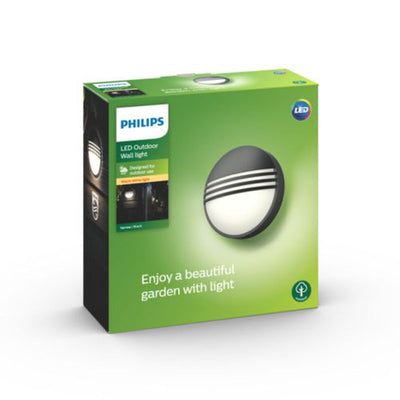 Philips myGarden Yarrow vegglampe utendørs IP44 6W LED - Svart-Utebelysning vegg veggskjold-Philips-915005193601-Lightup.no