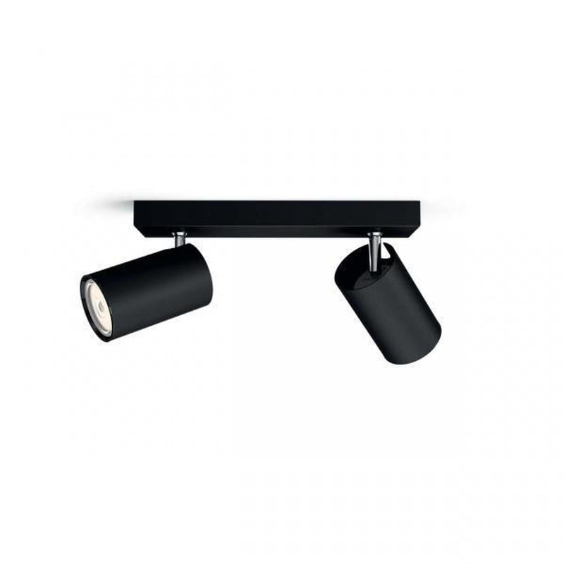 Philips myLiving Kosipo dobbel takspot, matt Svart-Taklamper-Philips-915005531901-Lightup.no