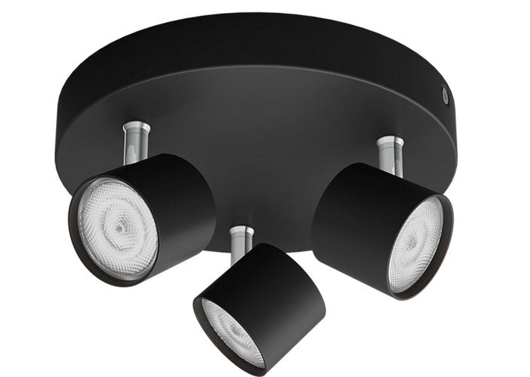 Philips myLiving star rund taklampe 3x4,5W 2700 Kelvin dimbar - Svart-Taklamper-Philips-Svart-929003205301-Lightup.no