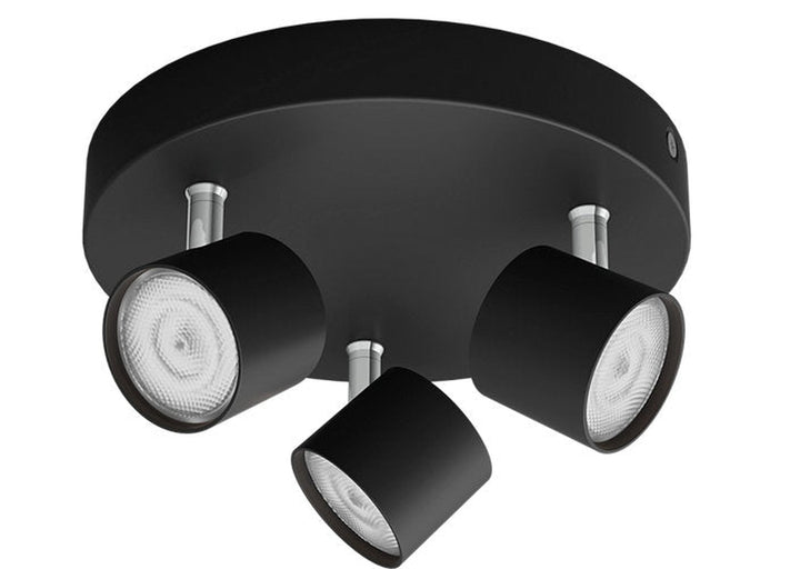 Philips myLiving star rund taklampe 3x4,5W 2700 Kelvin dimbar - Svart-Taklamper-Philips-Svart-929003205301-Lightup.no