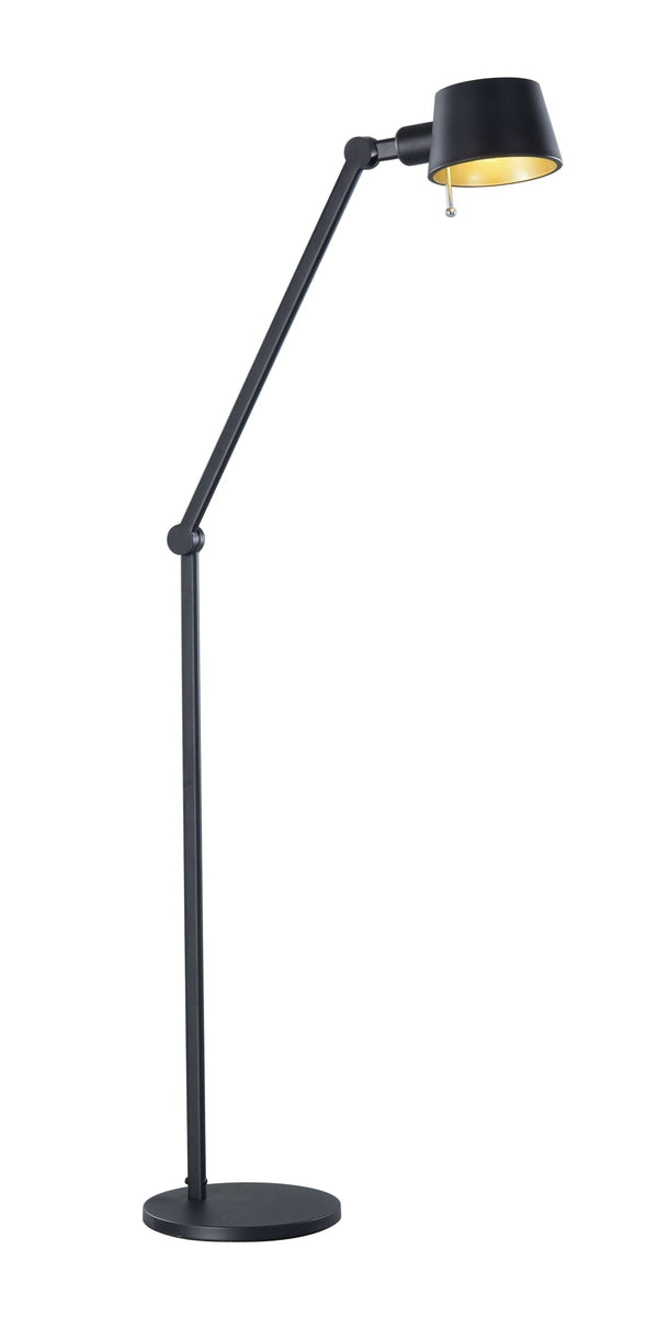 Pionex gulvlampe - Svart/Gullfarget-Gulvlamper-NorDesign-378543105-Lightup.no