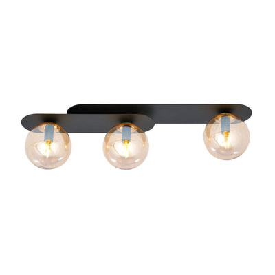 Plaza taklampe 3 lys - Svart/Amberfarget-Taklamper-Emibig-1120/3-Lightup.no
