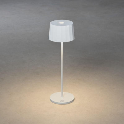 Positano bordlampe oppladbar utendørs IP54 - Hvit-Utebelysning Hagebelysning-Konstsmide-7813-250-Lightup.no