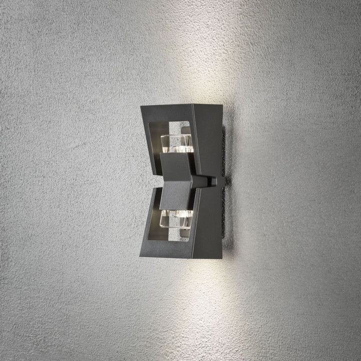 Potenza vegglampe GU10 - Aluminium Grå-Utebelysning vegg opp og ned-Konstsmide-7955-370-Lightup.no