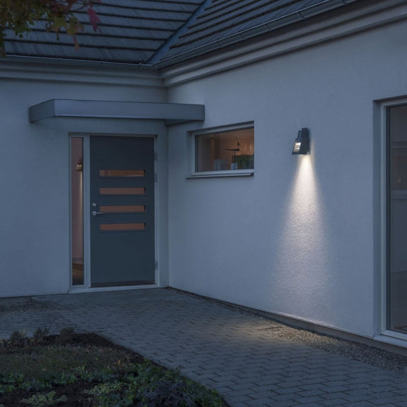 Potenza vegglampe ned - aluminium grå-Utebelysning vegg opp og ned-Konstsmide-7979-370-Lightup.no