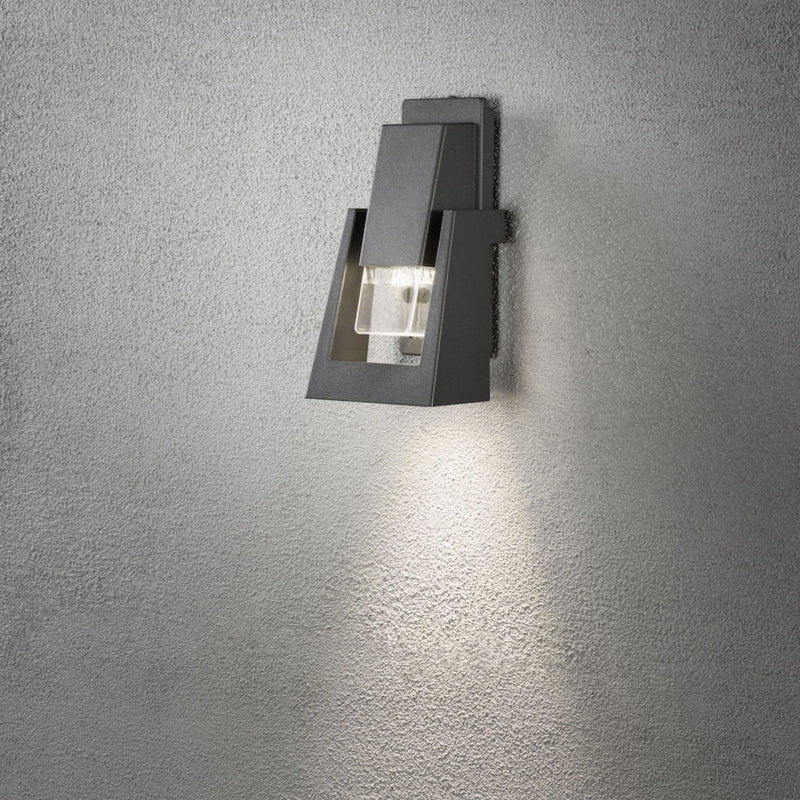 Potenza vegglampe ned - aluminium grå-Utebelysning vegg opp og ned-Konstsmide-7979-370-Lightup.no