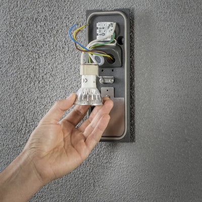 Potenza vegglampe ned - aluminium grå-Utebelysning vegg opp og ned-Konstsmide-7979-370-Lightup.no