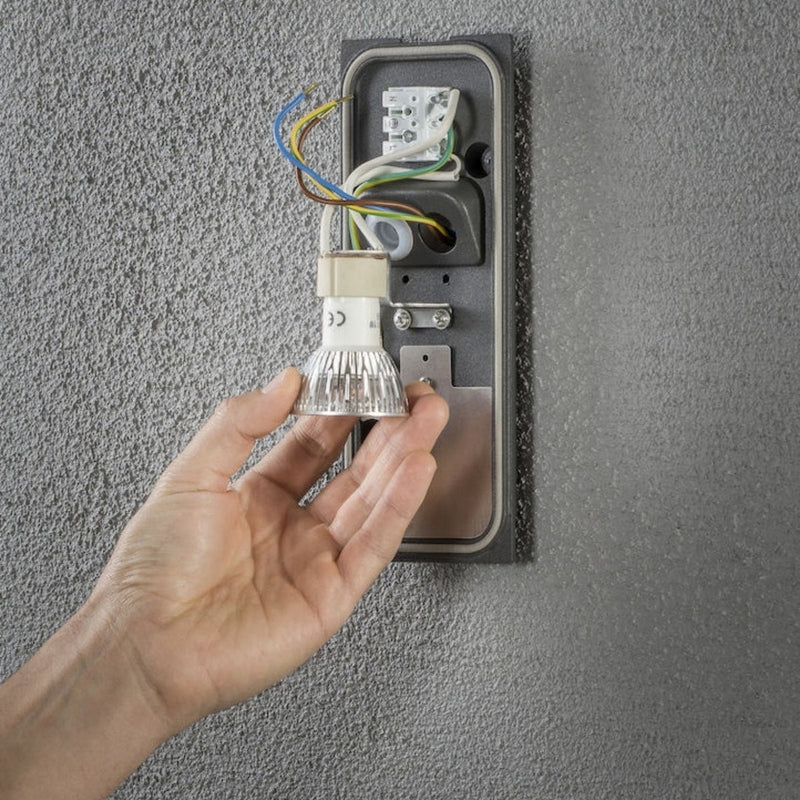 Potenza vegglampe ned - aluminium grå-Utebelysning vegg opp og ned-Konstsmide-7979-370-Lightup.no