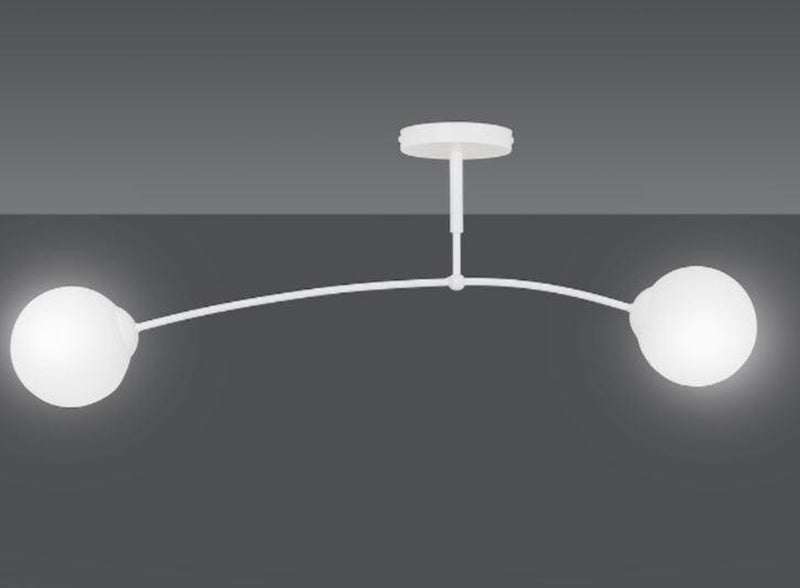Pregos taklampe 2 lys - Hvit/Opal-Taklamper-Emibig-671/2-Lightup.no