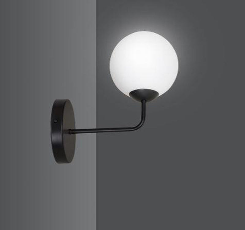 Pregos vegglampe - Svart/Opal-Vegglamper-Emibig-670/K1-Lightup.no