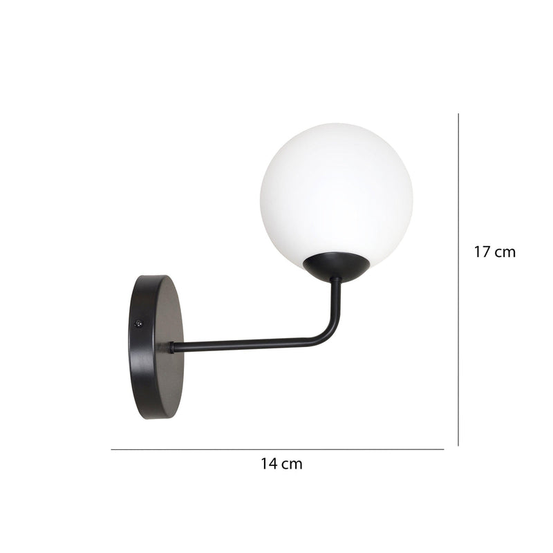Pregos vegglampe - Svart/Opal-Vegglamper-Emibig-670/K1-Lightup.no