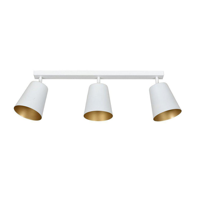 Prism takspot 3 lys - Hvit/Gullfarget-Taklamper-Emibig-407/3-Lightup.no