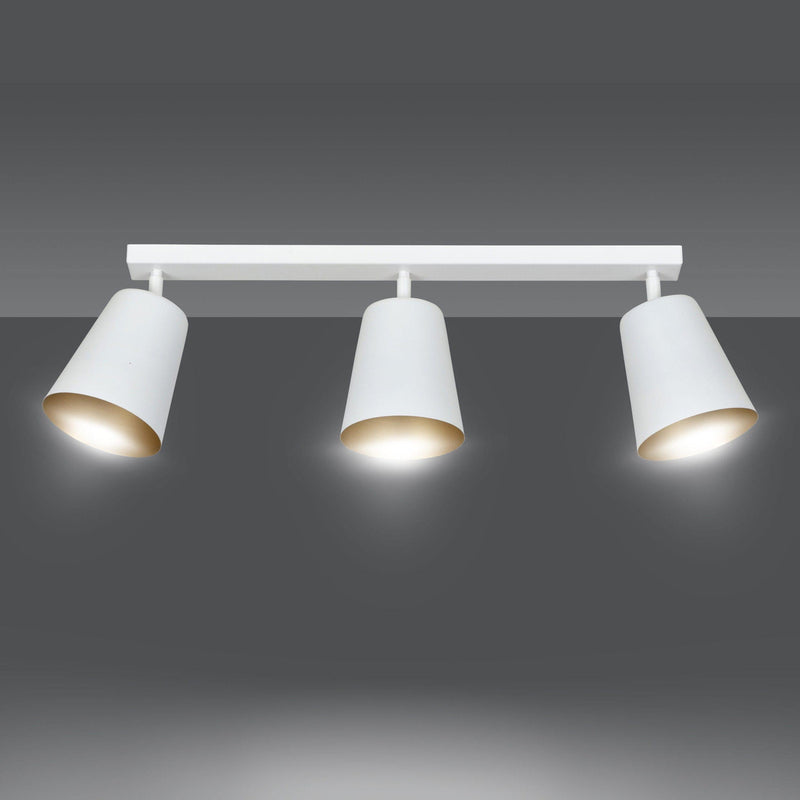 Prism takspot 3 lys - Hvit/Gullfarget-Taklamper-Emibig-407/3-Lightup.no