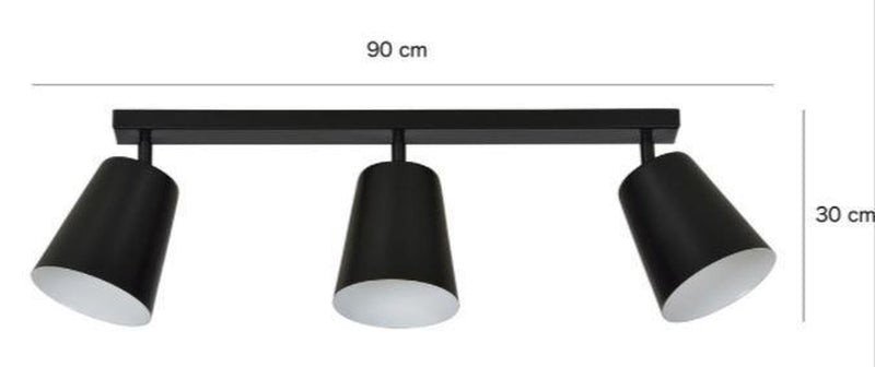 Prism takspot 3 lys - Svart/Hvit-Taklamper-Emibig-385/3-Lightup.no