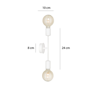 Proton vegglampe 2 lys - Hvit-Vegglamper-Emibig-587/K2-Lightup.no