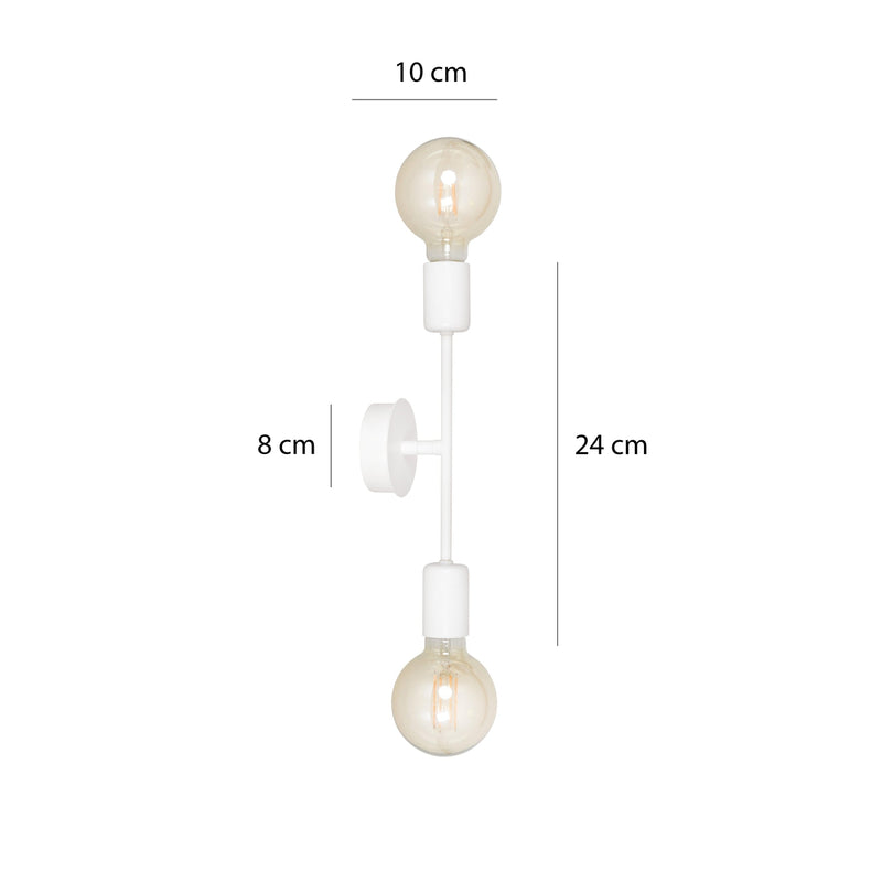 Proton vegglampe 2 lys - Hvit-Vegglamper-Emibig-587/K2-Lightup.no