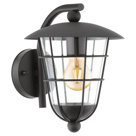 Pulfero vegglampe ned utendørs IP44 - Svart-Utebelysning vegg klassisk-Eglo-Svart-94841-Lightup.no