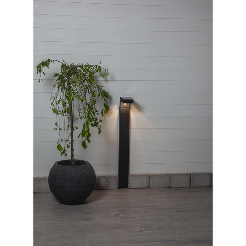 Pullert Solcelle med sensor - Svart-Utebelysning pullert-Star Trading-481-13-Lightup.no