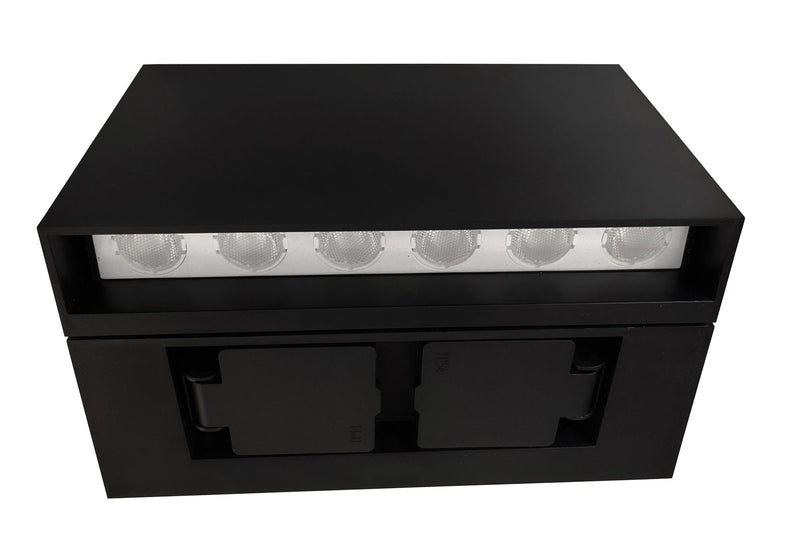 Rapido K2 vegglampe utendørs Opp/ned med stikkontakt 12W LED 3000K - Svart-Utebelysning vegg opp og ned-NorDesign-201400005-Lightup.no